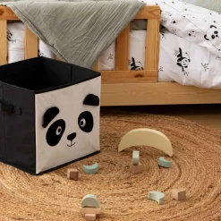 Caja de almacenaje PANDA de tejido 29 cm