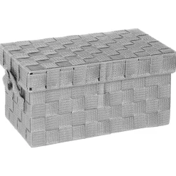 Caja De Almacenaje P/Baño Gris C/Tapa