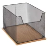 Caja De Almacenaje P/Oficina Metal/Bambú