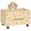 Caja de almacenaje SCOTT beige con ruedas