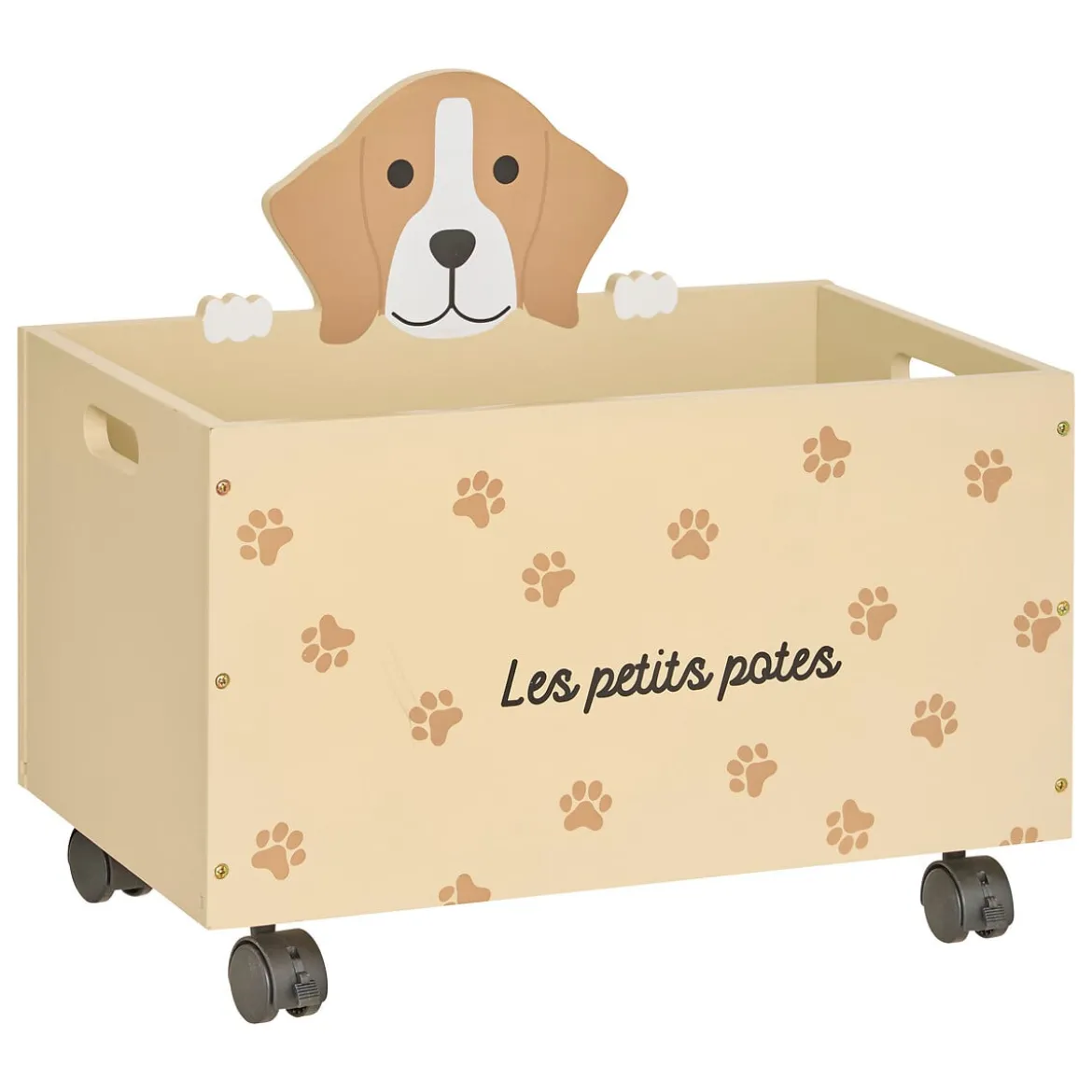 Caja de almacenaje SCOTT beige con ruedas
