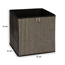 Caja de almacenamiento COTTY negra 31x31cm