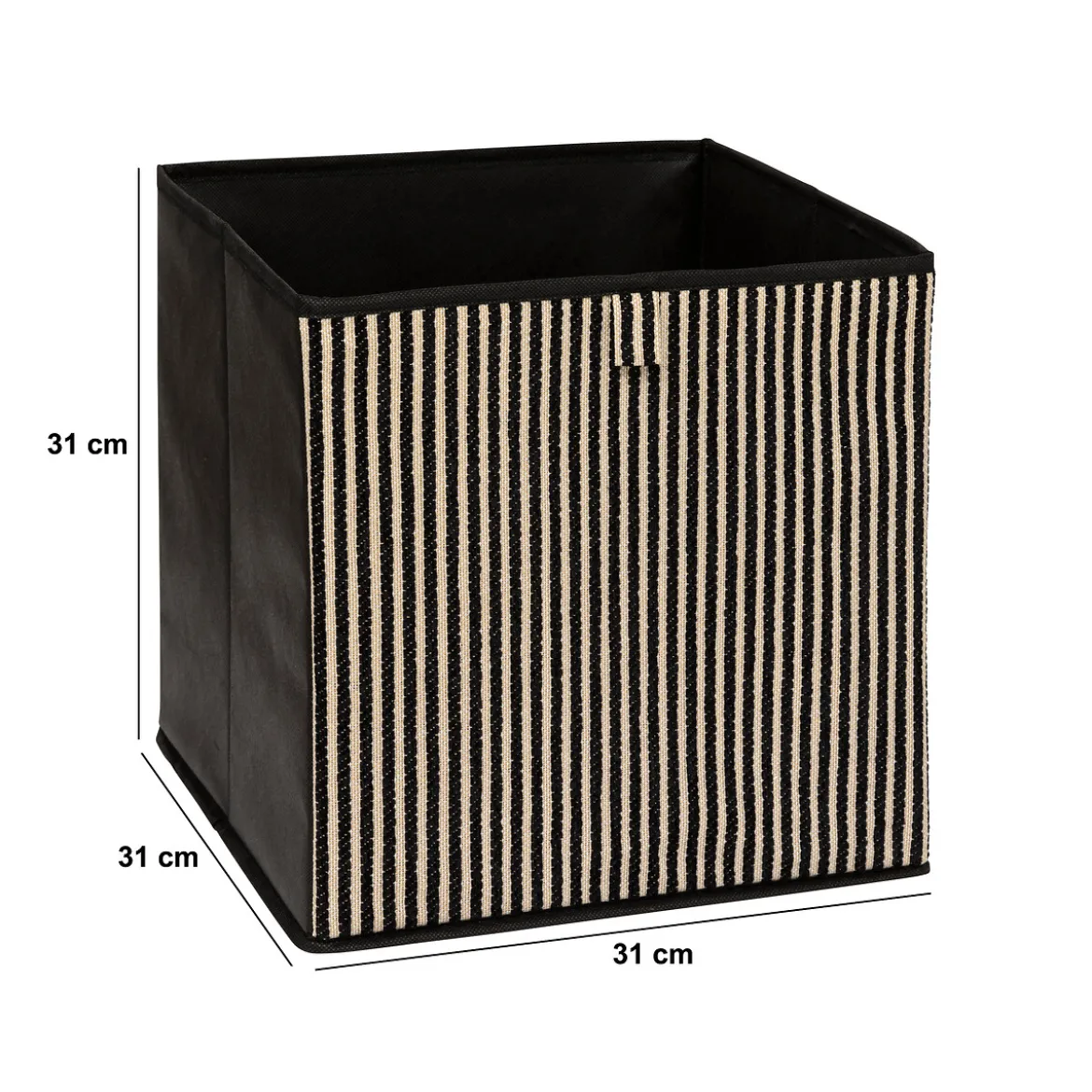 Caja de almacenamiento COTTY negra 31x31cm