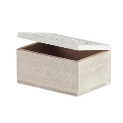 Caja Decorativa Madera Blanca 11x16x8Cm
