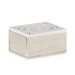Caja Decorativa Madera Blanca 11x16x8Cm