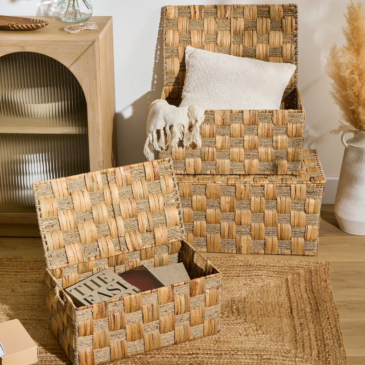 Caja decorativa NADI de mimbre 26x30cm