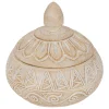 Caja decorativa ORIENTAL 15.5cm beige poliresina