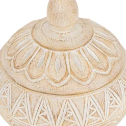Caja decorativa ORIENTAL 15.5cm beige poliresina