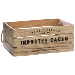 Caja De Madera Beige 35.2x25.1x15Cm