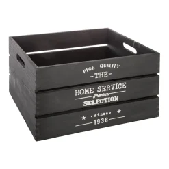 Caja de madera Factory gris oscuro