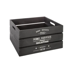 Caja de madera Factory gris oscuro