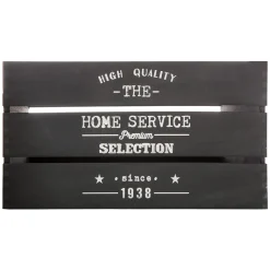 Caja de madera Factory gris oscuro