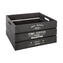 Caja de madera Factory gris oscuro