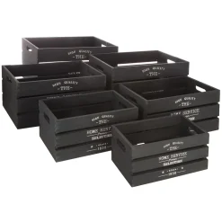 Caja de madera Factory gris oscuro