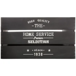Caja de madera Factory gris oscuro