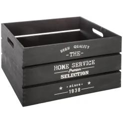 Caja de madera Factory gris oscuro