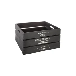 Caja de madera Factory gris oscuro