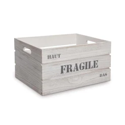 Caja De Madera Fragile 28x18x14Cm