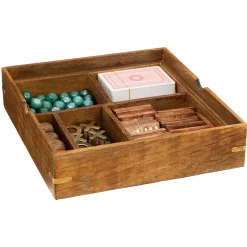 Caja de madera mango con multi juegos