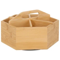 Caja de té giratoria con 6 compartimentos