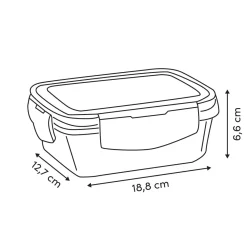 Caja hermética rectangular CLIPEAT 0.9L