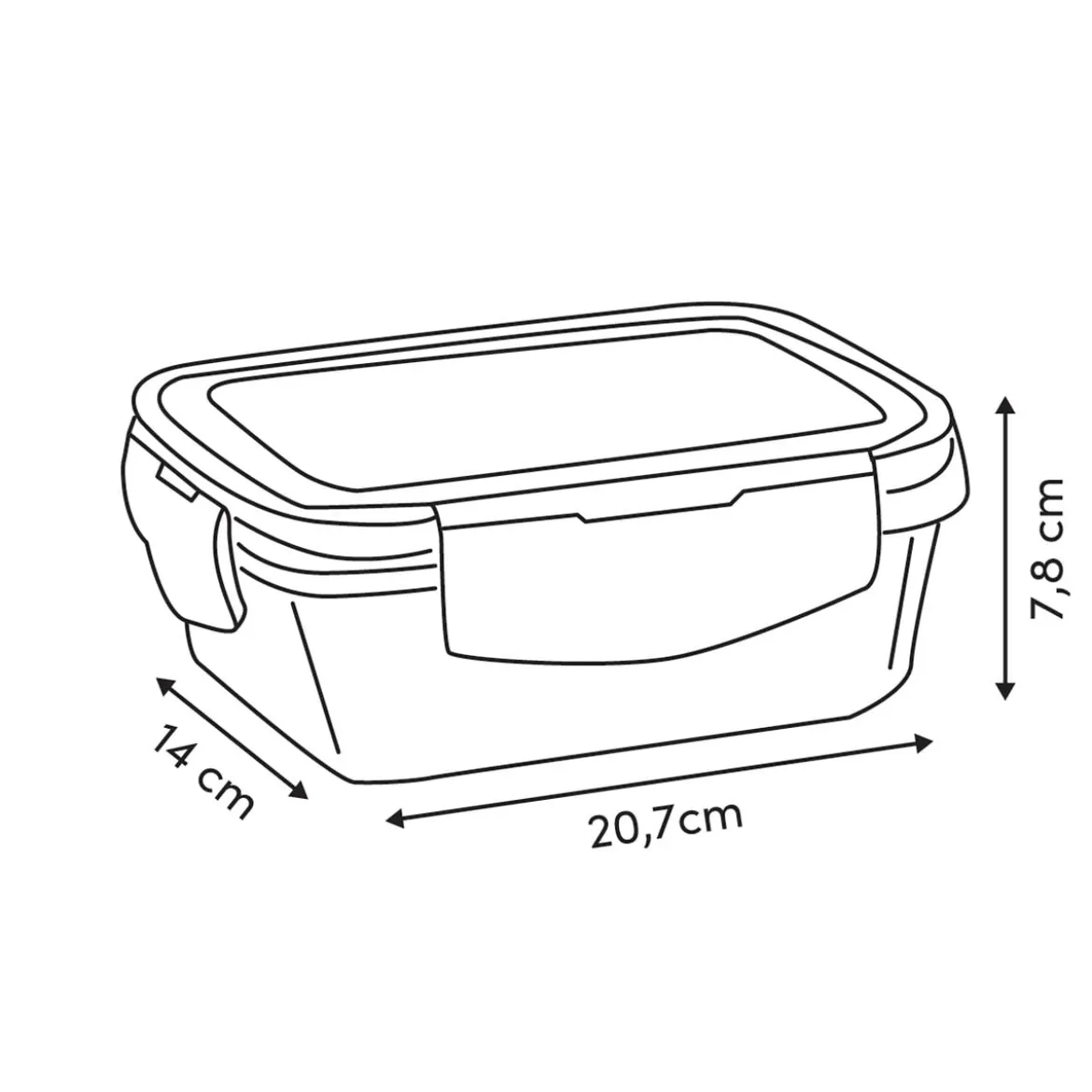 Caja hermética rectangular CLIPEAT 1.3L