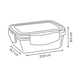 Caja hermética rectangular CLIPEAT 2.2L