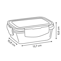 Caja hermética rectangular CLIPEAT 0.45L