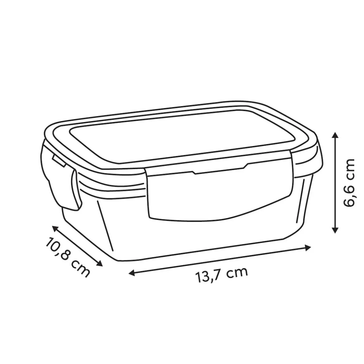 Caja hermética rectangular CLIPEAT 0.45L
