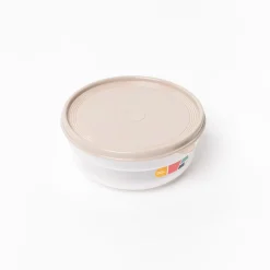 Caja hermética redonda beige 1,3L