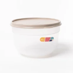 Caja hermética redonda beige 2,4L