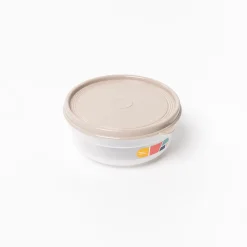 Caja hermética redonda beige 0,8l