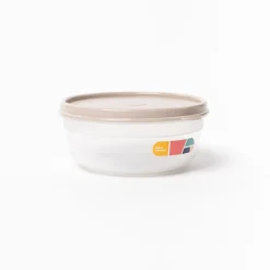 Caja hermética redonda beige 0,8l