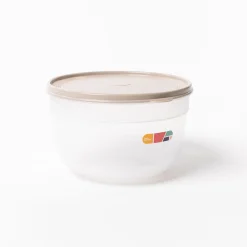 Caja hermética redonda beige 4L