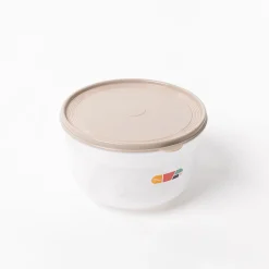 Caja hermética redonda beige 4L