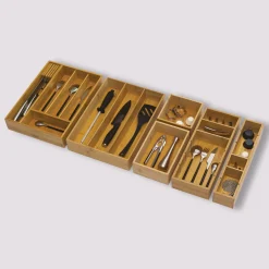 Caja organizadora natural de bambú 15x38x7Cm