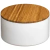 Caja P/ Baño Con Tapa De Bambú Y Espejo