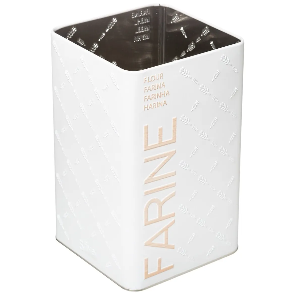 Caja P/Harina Scandi Metálica 10x10x18Cm