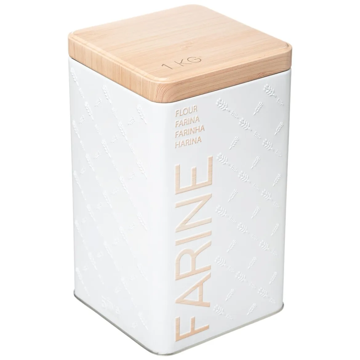 Caja P/Harina Scandi Metálica 10x10x18Cm