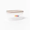 Caja rectangular con tapa beige 1,7L