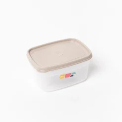 Caja rectangular con tapa beige 1,7L