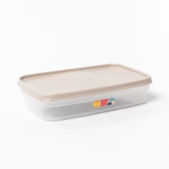 Caja rectangular con tapa beige 2,2L