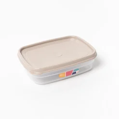 Caja rectangular con tapa beige 0,8L