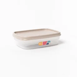 Caja rectangular con tapa beige 0,8L