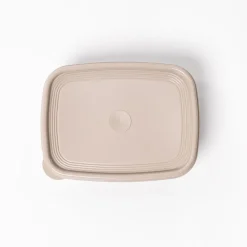 Caja rectangular con tapa beige 0,8L