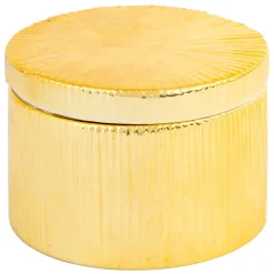 Caja Redonda De Cerámica Dorada