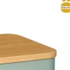 Caja verde de metal con tapa de bambú 13,5cm