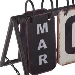 Calendario Vintage De Metal 27x14x12Cm