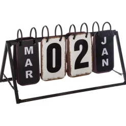 Calendario Vintage De Metal 27x14x12Cm