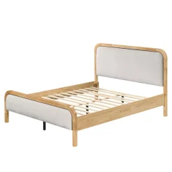 Cama beige SORA 160x200cm
